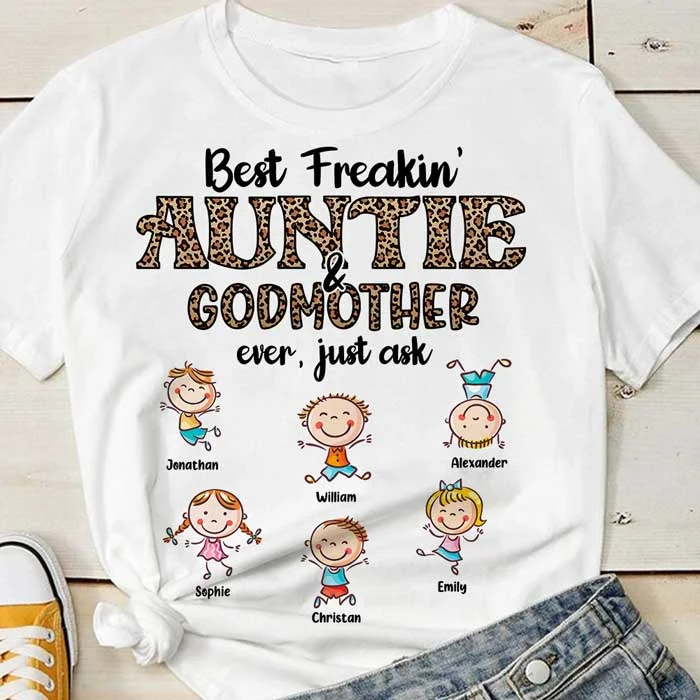 Best Autie & Godmother Ever - Personalized Unisex T-Shirt