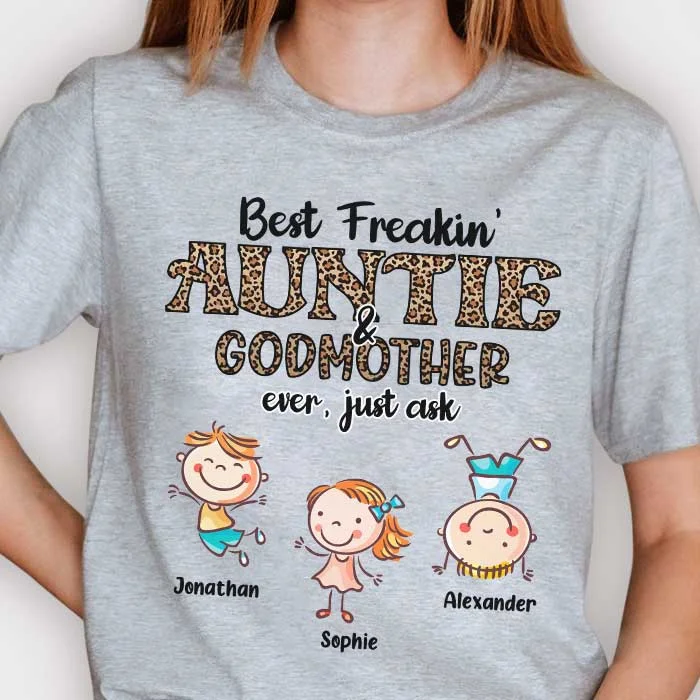 Best Autie & Godmother Ever - Personalized Unisex T-Shirt