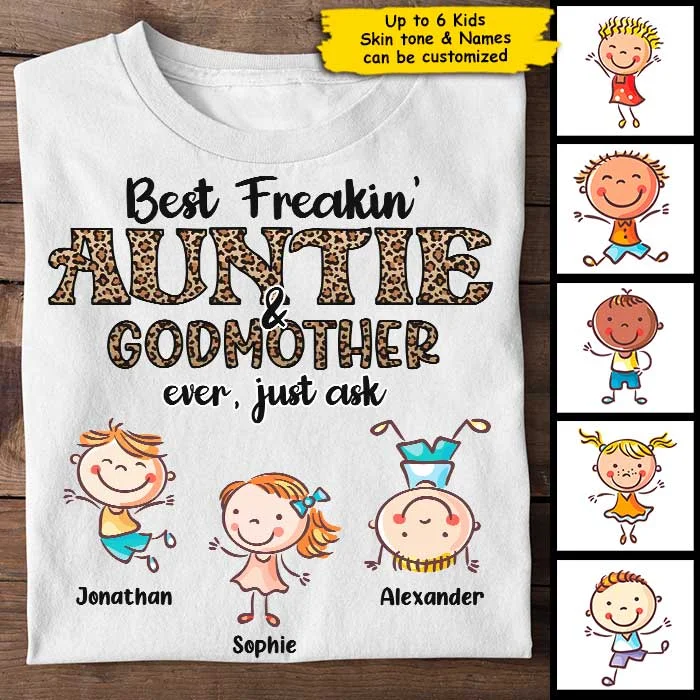 Best Autie & Godmother Ever - Personalized Unisex T-Shirt