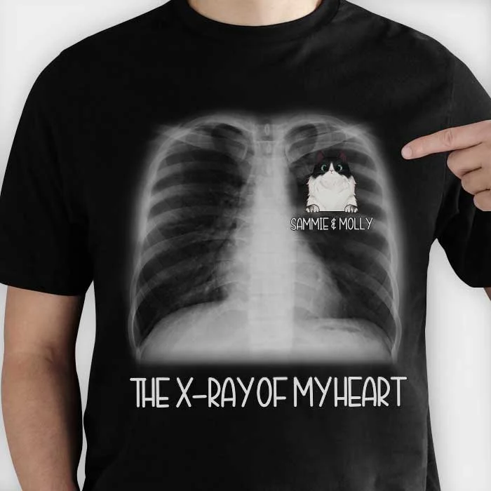 Cat - X-ray Of My Heart - Funny Personalized Cat T-shirt