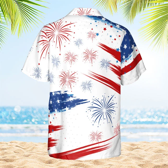 Happy Fourth Of July - Personalized Hawaiian Shirt - Gift For Dad, Gift For Pet Lovers