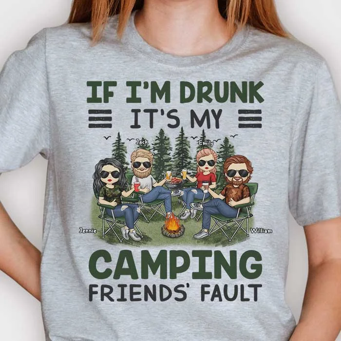 It's My Camping Friend's Fault - Personalized Unisex T-shirt, Hoodie - Gift For Camping Lovers, Gift For Bestie