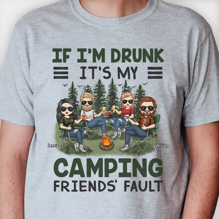 It's My Camping Friend's Fault - Personalized Unisex T-shirt, Hoodie - Gift For Camping Lovers, Gift For Bestie