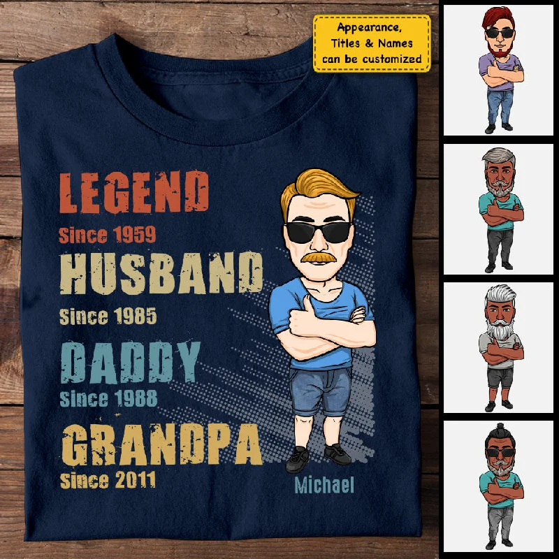 Legend Husband Daddy Grandpa - Personalized Unisex T-Shirt, Hoodie - Gift For Dad, Grandpa