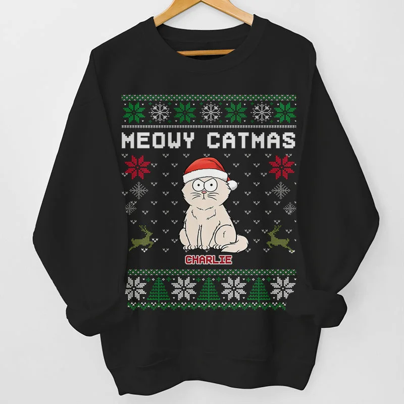 Meowy Catmas - Cat Personalized Custom Unisex T-shirt, Hoodie, Sweatshirt - Christmas Gift For Pet Owners, Pet Lovers