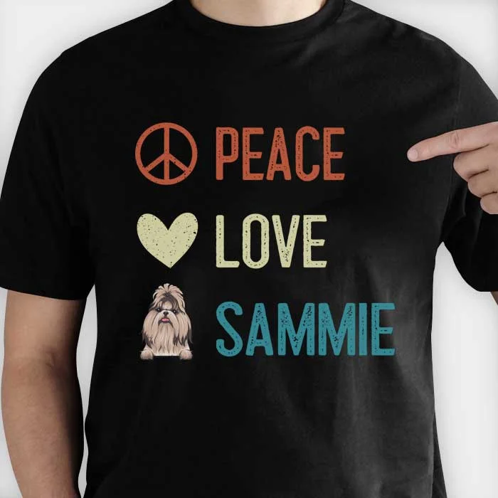 Peace Love Dog - Personalized Custom Unisex T-shirt