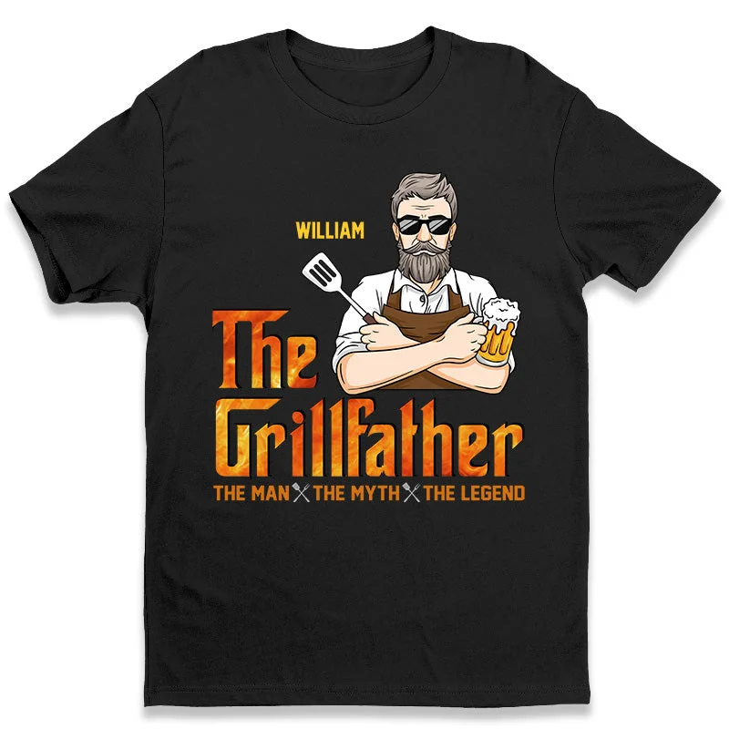 The Grillfather, The Legend - Family Personalized Custom Unisex T-shirt, Hoodie, Sweatshirt - Father's Day, Birthday Gift For Dad