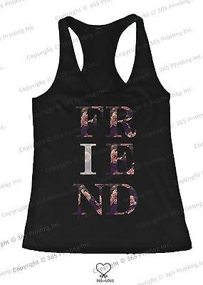 BFF Tank Tops True Friend Floral Print Matching Shirts for Best Friends