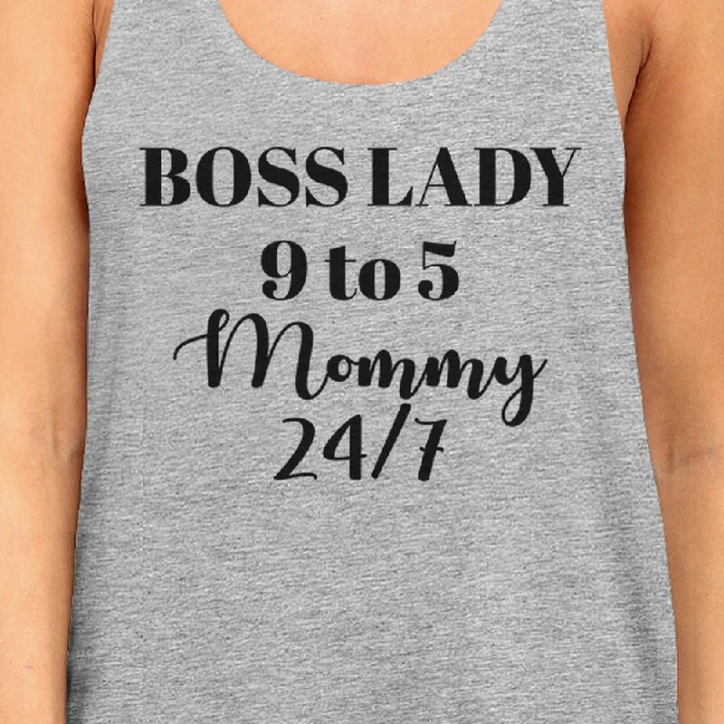 Boss Lady Mommy Women's Grey Sleeveless Shirt Funny Gift For Wife