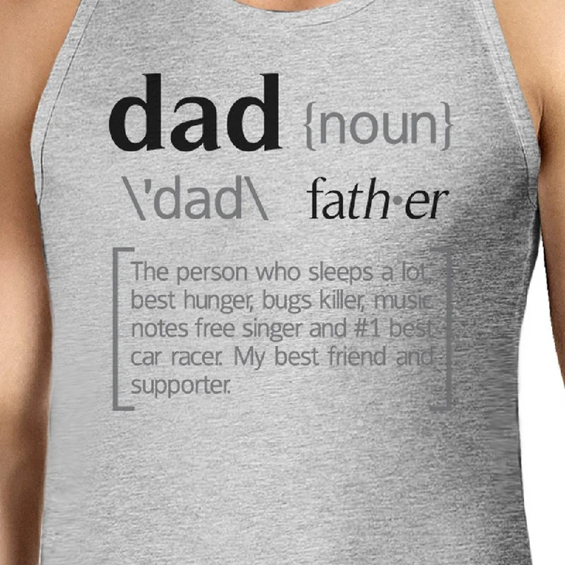 Dad Noun Mens Grey Cotton Tank Top Unique Fathers Day Gifts For Dad