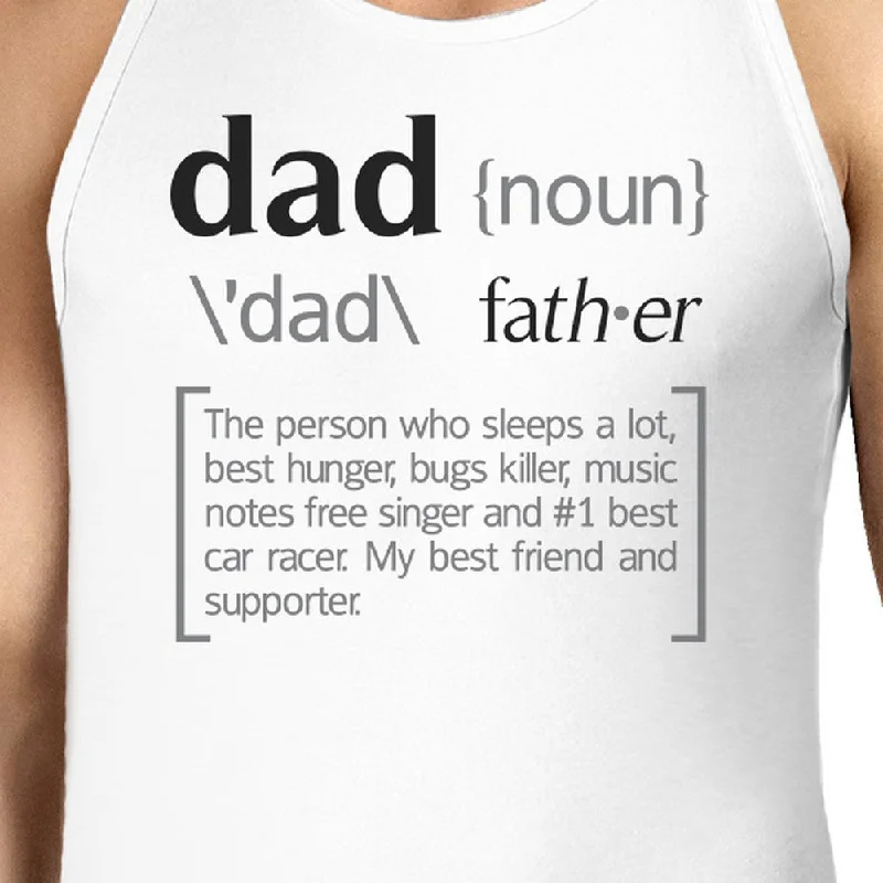 Dad Noun Mens White Graphic Tanks Unique Dad Gifts For Fathers Day