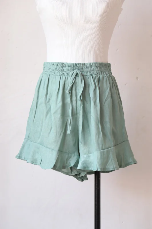 High Waist Shorts mit Rüschen