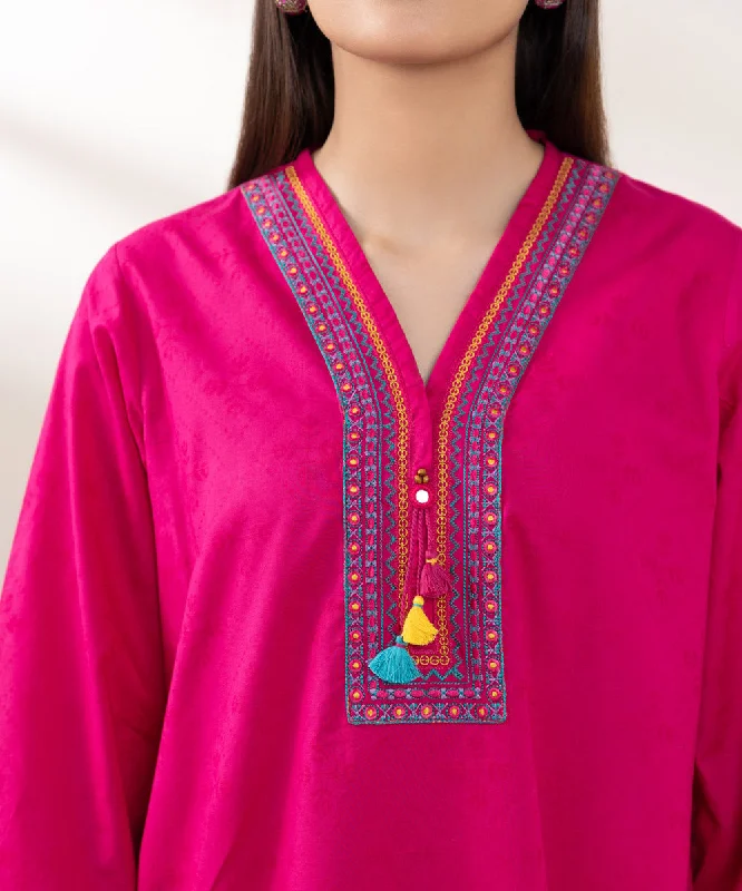 Embroidered Cotton Jacquard Shirt