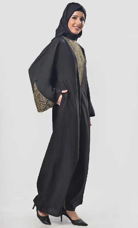 Beautiful Lace And Chain  Intricate Detailing Abaya