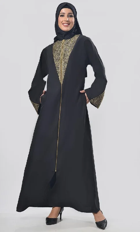 Beautiful Lace And Chain  Intricate Detailing Abaya