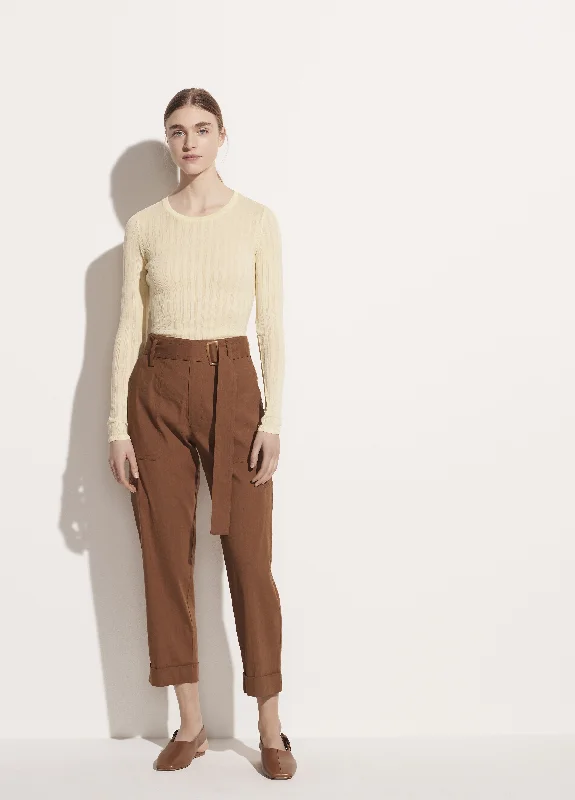 Belted Linen Pant (Pecan)