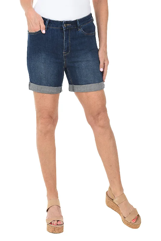 Cuffed Hem Denim Short