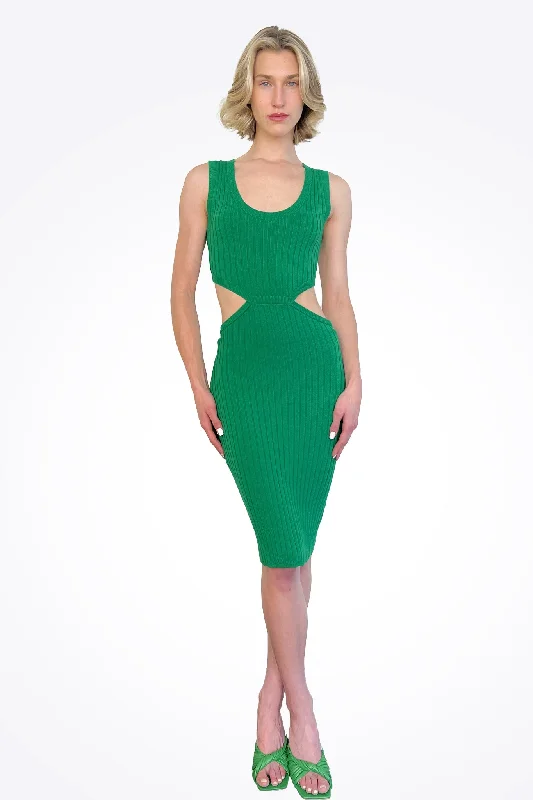 Cutout Midi Dress - Green