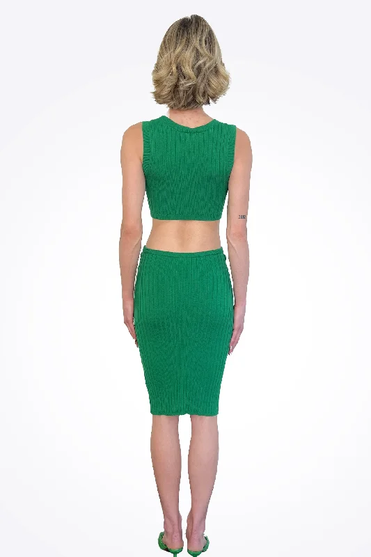 Cutout Midi Dress - Green