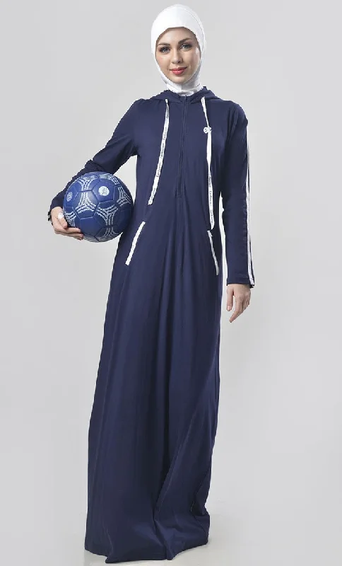 Everyday Navy Jersey Sportswear Abaya Dress