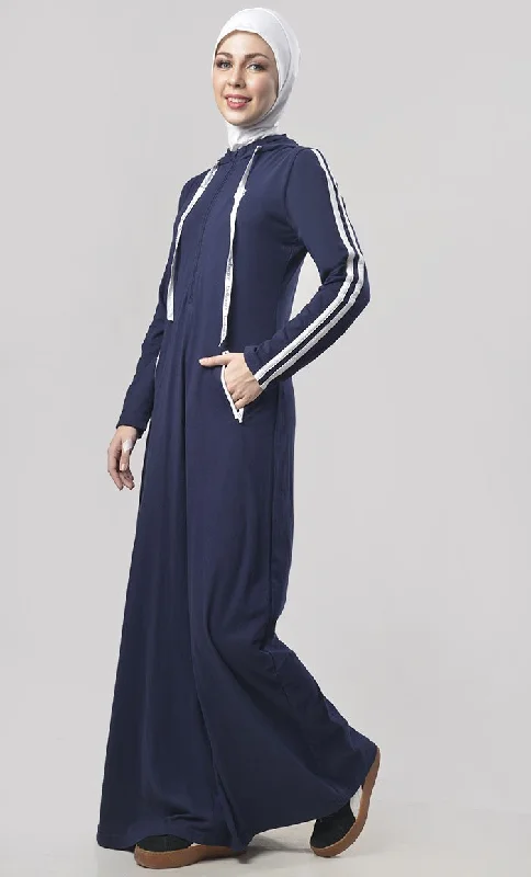 Everyday Navy Jersey Sportswear Abaya Dress