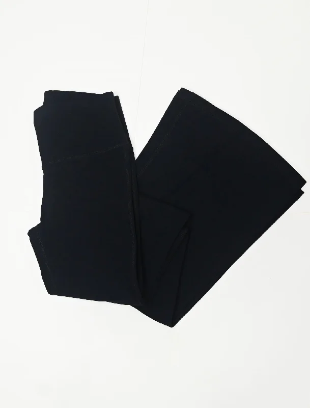 Flared Fleece Leggings—Black