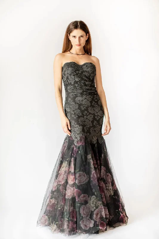 Floral Dreams Mermaid Lace Gown - Multi