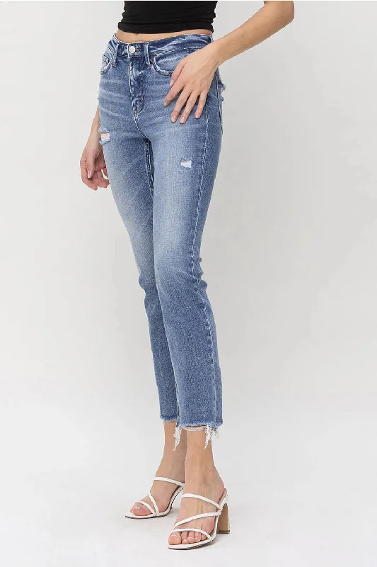 Flying Monkey High Rise Slim Straight Jean(F5160)