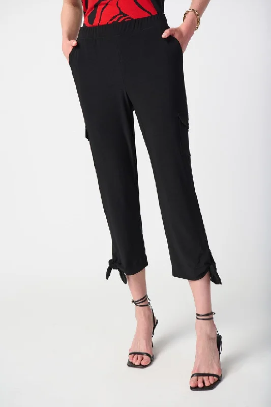 JOSEPH RIBKOFF Silky Knit Jogger Pants with Cargo Pockets