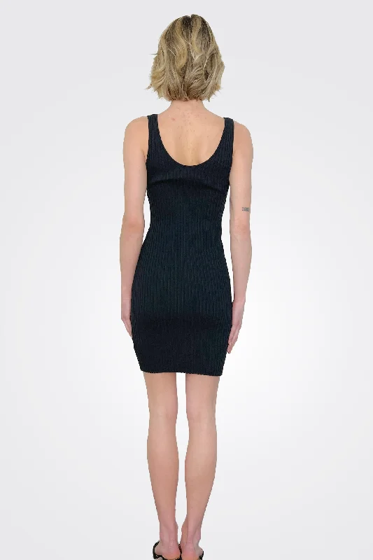 Knit Mini Dress - Black