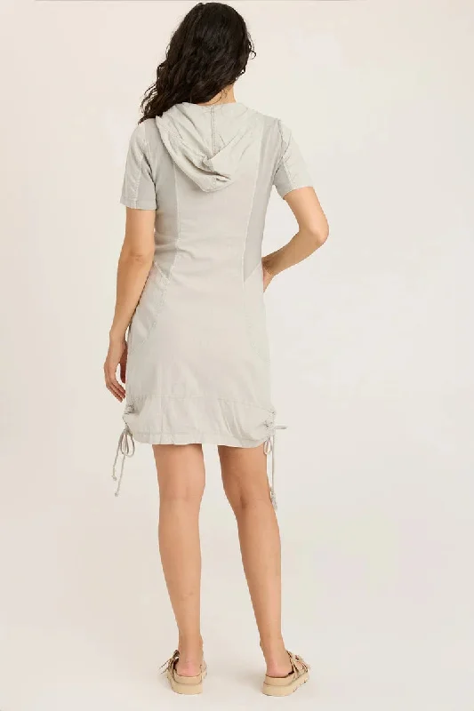 Linen Lenchen Hooded Jacket Dress - Whitecap Pigment