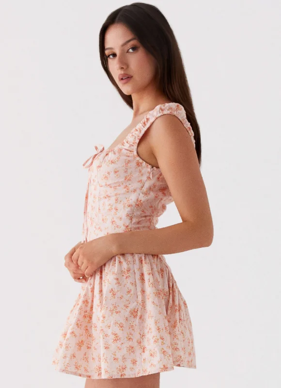 Luna Ditsy Mini Dress - Pink Ditsy Floral