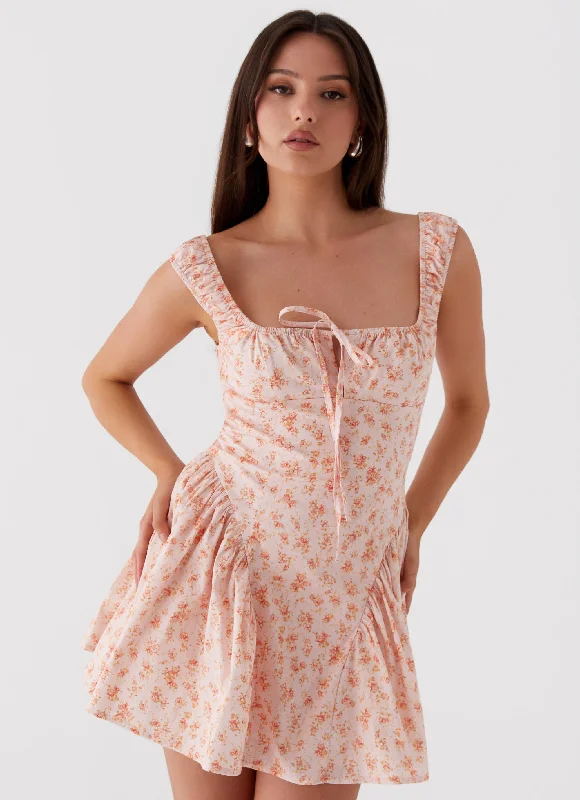 Luna Ditsy Mini Dress - Pink Ditsy Floral