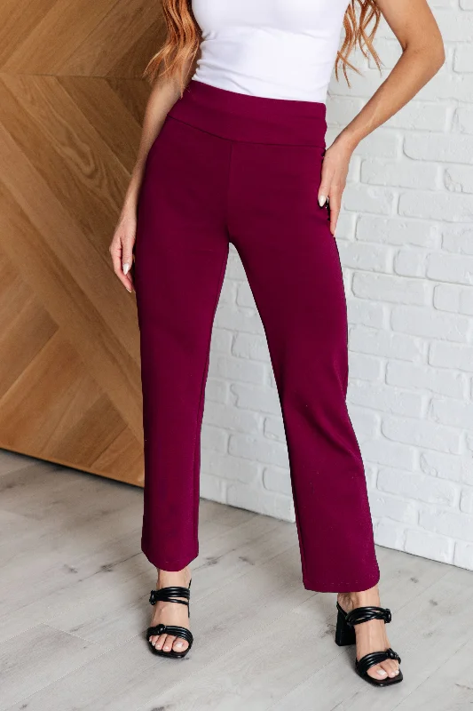 Maddie Straight Leg Pants in Wine