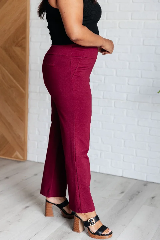 Maddie Straight Leg Pants in Wine