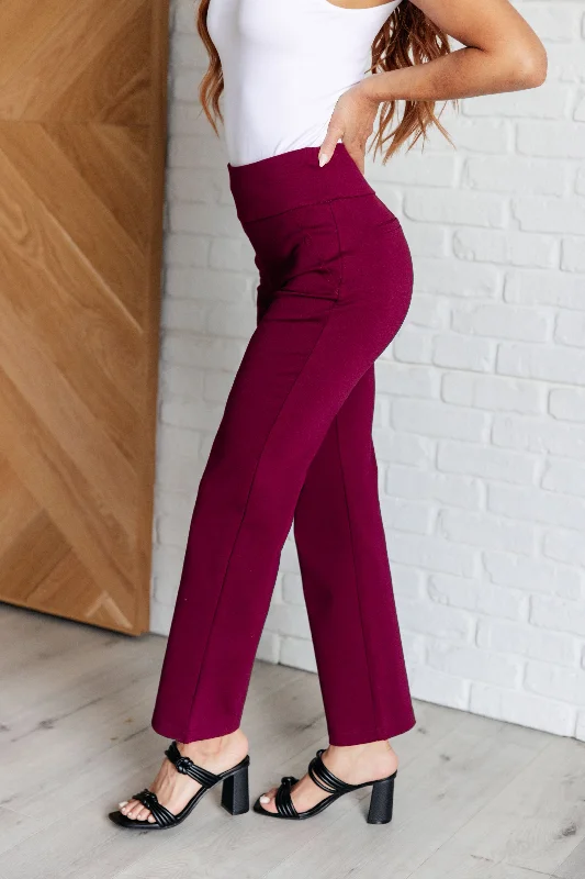 Maddie Straight Leg Pants in Wine