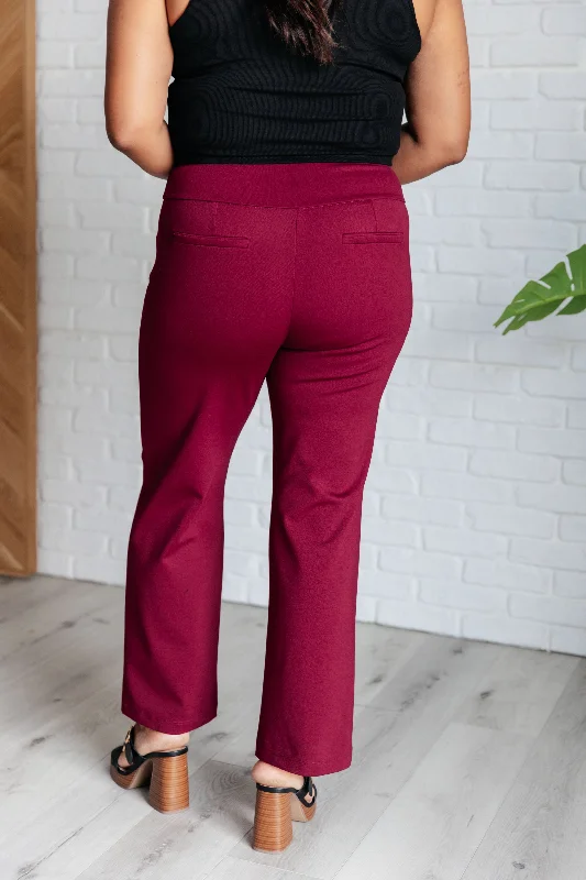 Maddie Straight Leg Pants in Wine