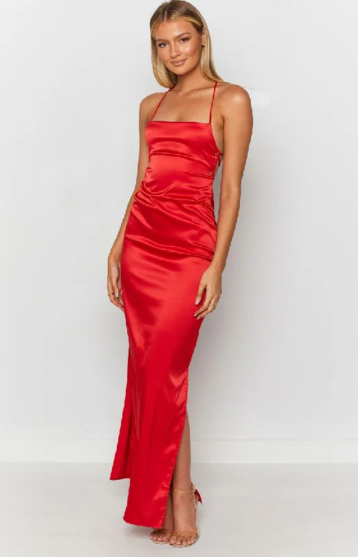 Manhattan Slip Formal Dress Cherry