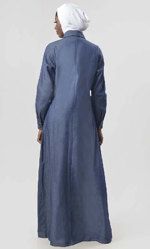 Modest Denim Jacket Style Jilbab