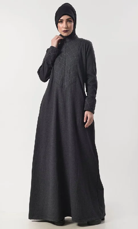 Modest Super Warm Fleece Abaya With Pockets