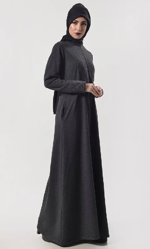 Modest Super Warm Fleece Abaya With Pockets