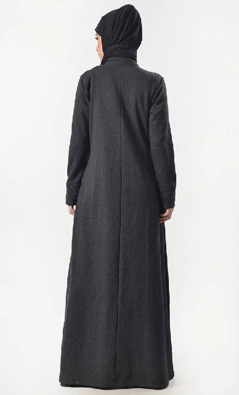 Modest Super Warm Fleece Abaya With Pockets