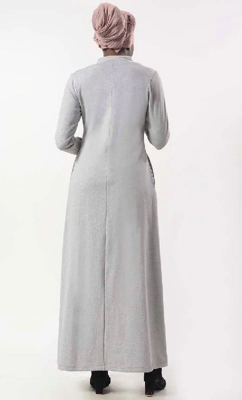 Modest Super Warm Fleece Abaya With Pockets