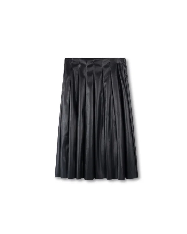 Multi Paneled Leather Skirt