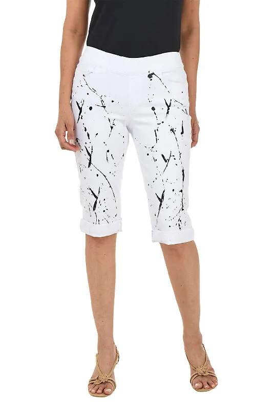 Paint Splatter Pull-On Denim Clamdigger Pant