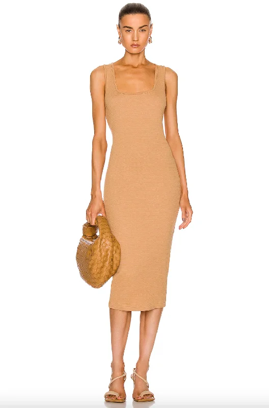 Puckered Knit Dress - Italian Clay