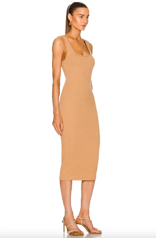 Puckered Knit Dress - Italian Clay