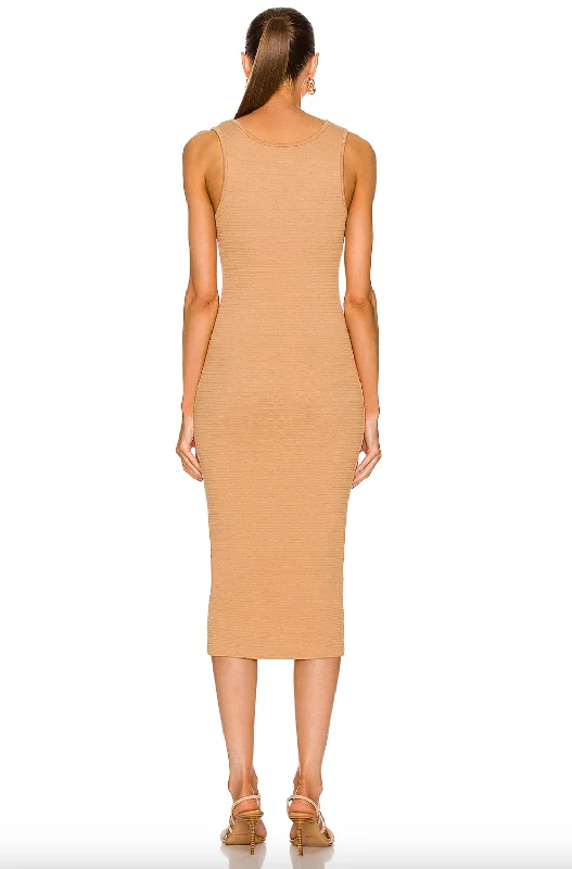 Puckered Knit Dress - Italian Clay