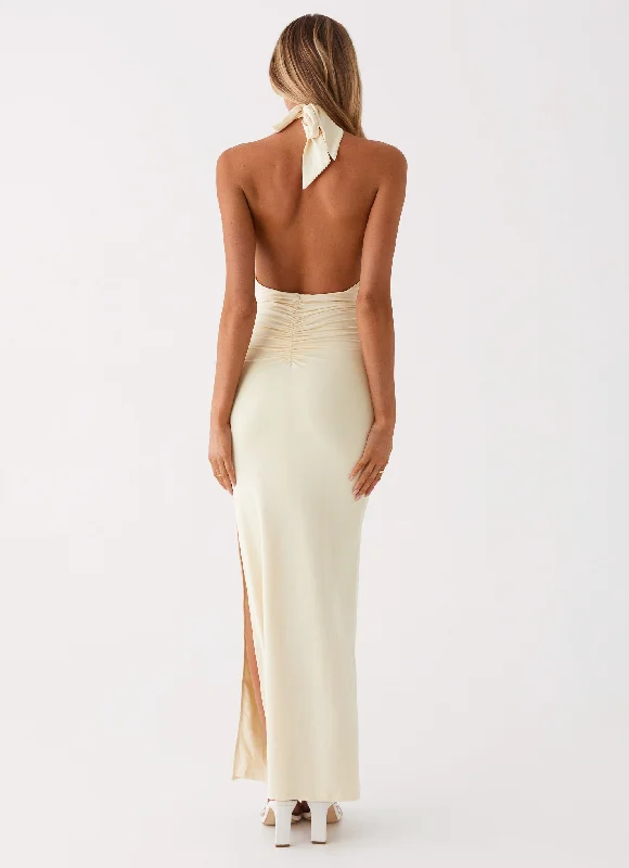 Samara Halterneck Maxi Dress - Yellow