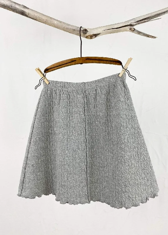 Solid Heather Grey Quilted Waffle Knit Surf Skirt